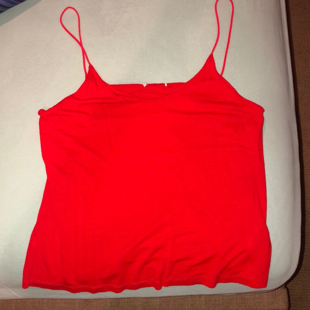 Orange red strappy shirt